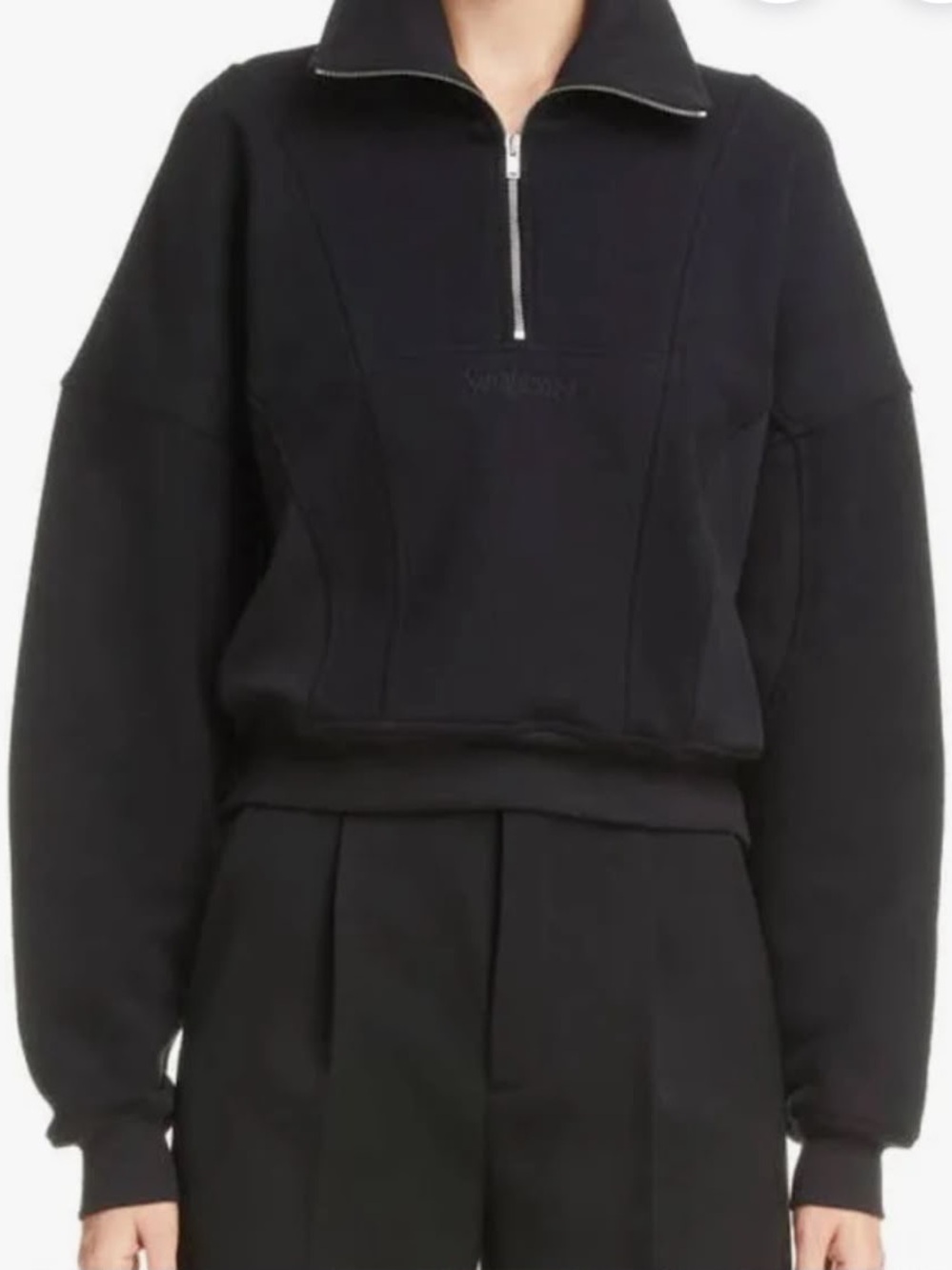 Saint Laurent Black Half-Zip Sweatshirt